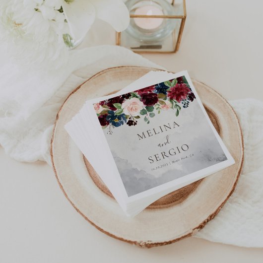 Extravagante klassische Rose Peony Blume Hochzeit Serviette