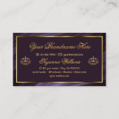 Extravagante königliche Lila Goldkrone Sumptue und Visitenkarte (Rückseite)