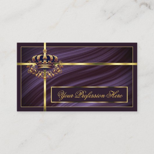 Extravagante königliche Lila Goldkrone Sumptue und Visitenkarte (Vorderseite)