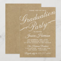 Extravagante Kraft Typografy Graduation Party