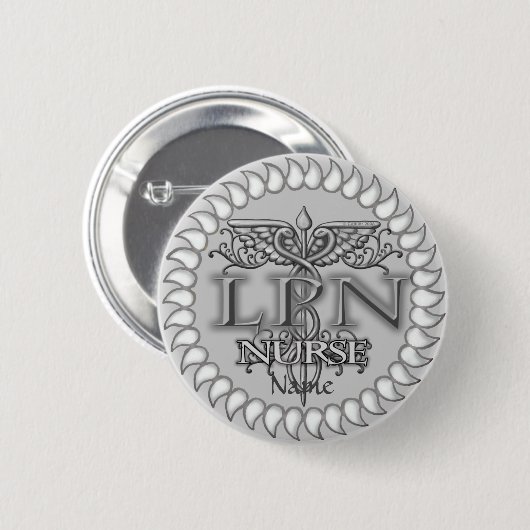 Extravagante Krankenschwester Caduceus LPN Button (Vorne & Hinten)
