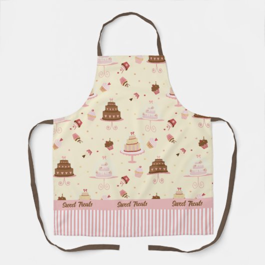 Extravagante Kuchen und Cupcakes auf Creme Backwar Schürze (Vorderseite)