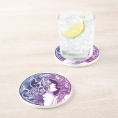 Extravagante Lady Sandstone Drink Untersetzer (Seite)