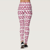 Extravagante, lebendige Crazy Red Wirbel entwickel Leggings (Rückseite)