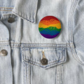 Extravagante LGBTQ-Fahne mit geschwungenen und wir Button (Beispiel)