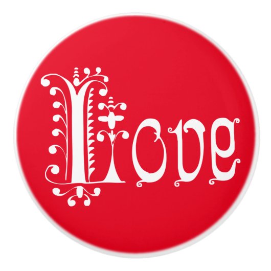 Extravagante LIEBE Keramikknauf (Vorderseite)