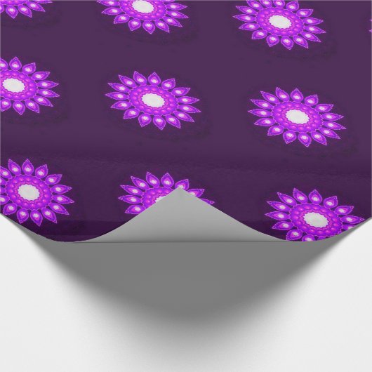 EXTRAVAGANTE LILA BLUME GESCHENKPAPIER (Ecke)