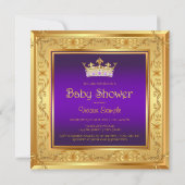 Extravagante Lila Gold Princess Baby Shower Einlad Einladung (Rückseite)