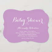 Extravagante Lila Kinderdusche Einladung (Vorne/Hinten)