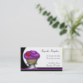 Extravagante lila Kuchen-Sockel-Geschäfts-Karten Visitenkarte (Stehend Vorderseite)