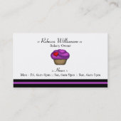 Extravagante lila Kuchen-Sockel-Geschäfts-Karten Visitenkarte (Rückseite)