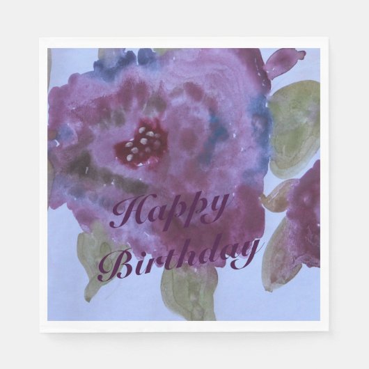 Extravagante Lila Rose Flower Napkins Serviette (Vorderseite)