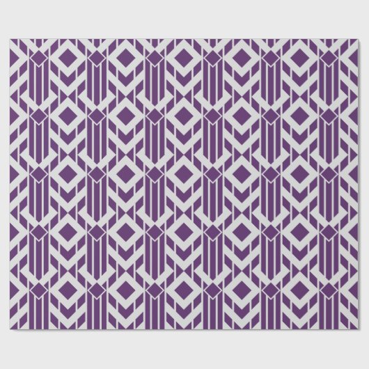 Extravagante Lila und graue Streifen und Diamanten Geschenkpapier (Flach)