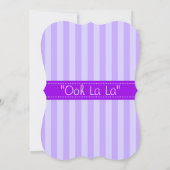 Extravagante Lila und weiße Corset Lingerie Dusche Einladung (Rückseite)