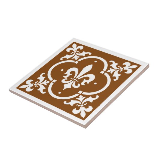 Extravagante Lilie Brown Fliese (Seite)