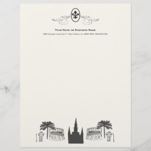 Extravagante Lilien-New- Orleansszene Briefbogen