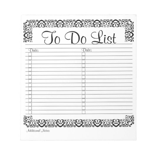 Extravagante Liste von Notepad ausführen Notizblock (Vorderseite)