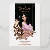 Extravagante Luxus Trendy Floral Arch Graduation P Folieneinladung (Vorderseite)