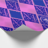 Extravagante Mama in blauem und Lila Umschlagpapie Geschenkpapier (Ecke)