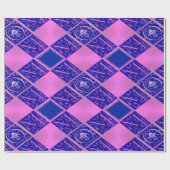 Extravagante Mama in blauem und Lila Umschlagpapie Geschenkpapier (Flach)