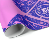 Extravagante Mama in blauem und Lila Umschlagpapie Geschenkpapier (Rolleneckpunkt)
