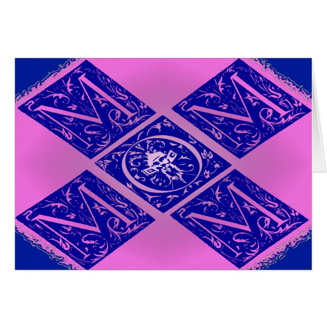 Extravagante Mama Text in Blau und Lila (Vorderseite (Horizontal))