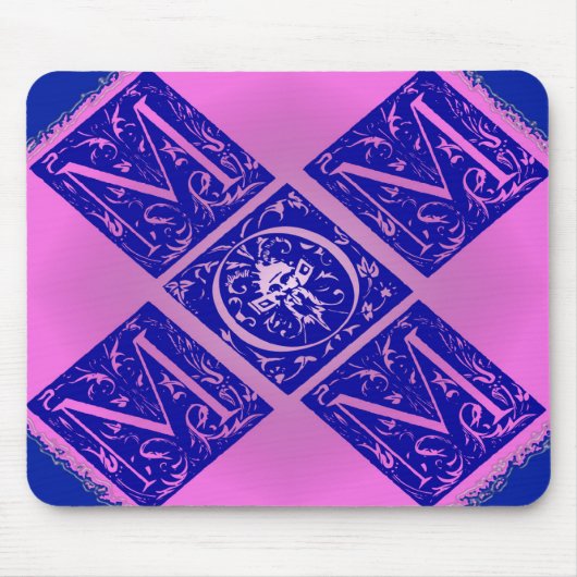 Extravagante Mama Text in Blau und Lila Mousepad (Vorne)