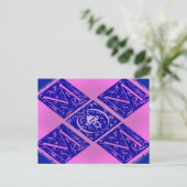 Extravagante Mama Text in Blau und Lila Postkarte (Stehend Vorderseite)