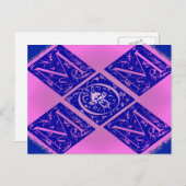 Extravagante Mama Text in Blau und Lila Postkarte (Vorne/Hinten)