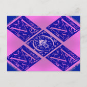 Extravagante Mama Text in Blau und Lila Postkarte (Vorderseite)