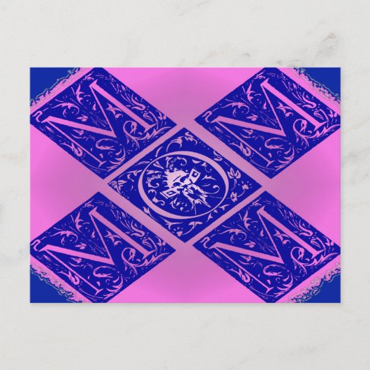 Extravagante Mama Text in Blau und Lila Postkarte (Vorderseite)