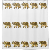 Extravagante marschierende Goldelefanten Duschvorhang (Vorderseite)