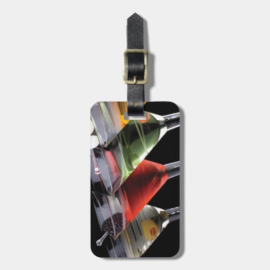 Extravagante Martinis Gepäckanhänger (Vorderseite vertikal)