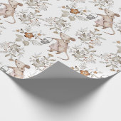 Extravagante Maus süß, rosa Schürze, Eimer, weiß Geschenkpapier (Ecke)