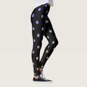 Extravagante Mauve Beige und Black Retro Polka Dot Leggings (Rechts)