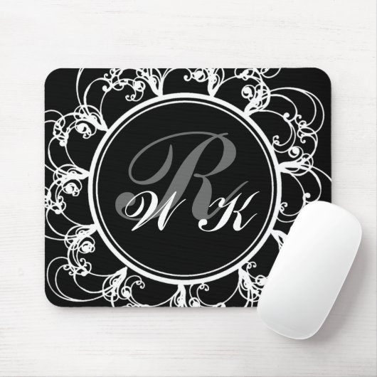 Extravagante mit Monogramm Mausunterlage Mousepad (Mit Mouse)
