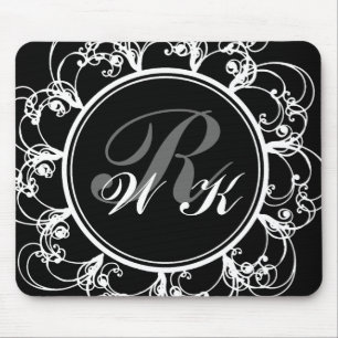 Extravagante mit Monogramm Mausunterlage Mousepad