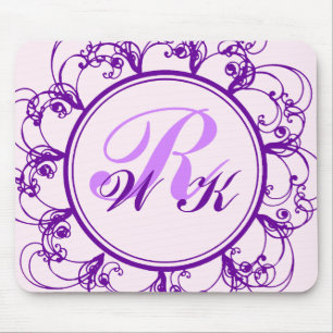 Extravagante mit Monogramm Mausunterlage Mousepad