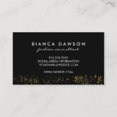 Extravagante Monogram Script Gold Grunge Visitenkarte (Rückseite)