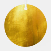 Extravagante Monogram Shiny Imitate Gelbe Goldfoli Ornament Aus Metall (Rückseite)