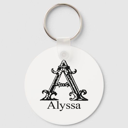 Extravagante Monogramm: Alyssa Schlüsselanhänger (Vorderseite)