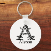 Extravagante Monogramm: Alyssa Schlüsselanhänger (Vorderseite)
