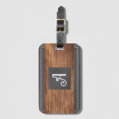 Extravagante Monogramm | Doppelgeheftes Leder | Ho Gepäckanhänger (Vorderseite Vertikal)