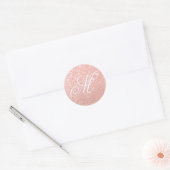 Extravagante Monogramm Imitate Pastell Rose Gold G Runder Aufkleber (Umschlag)