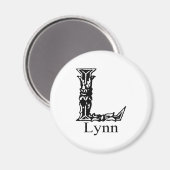 Extravagante Monogramm: Lynn Magnet (Vorderseite/Rückseite)