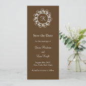 Extravagante Monogramm Save the Date (Schokolade) (Stehend Vorderseite)