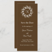 Extravagante Monogramm Save the Date (Schokolade) (Vorne/Hinten)