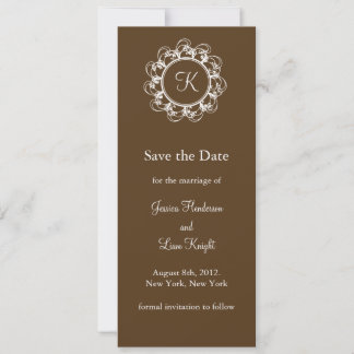 Extravagante Monogramm Save the Date (Schokolade)