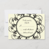 Extravagante Monogramm-UAWG (cremefarben) RSVP Karte (Vorderseite)