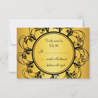 Extravagante Monogramm-UAWG RSVP Karte
